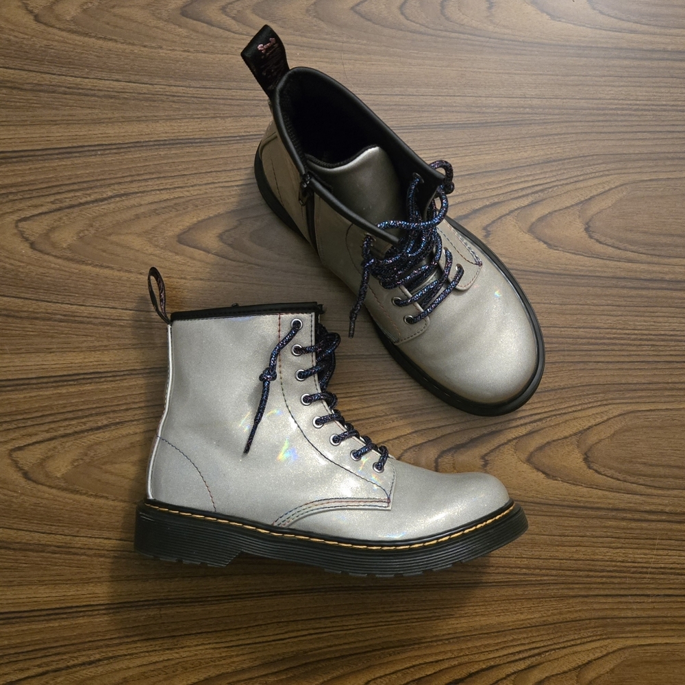Dr. Martens 1460 Silver Sparkle Rays Lace Up Boots